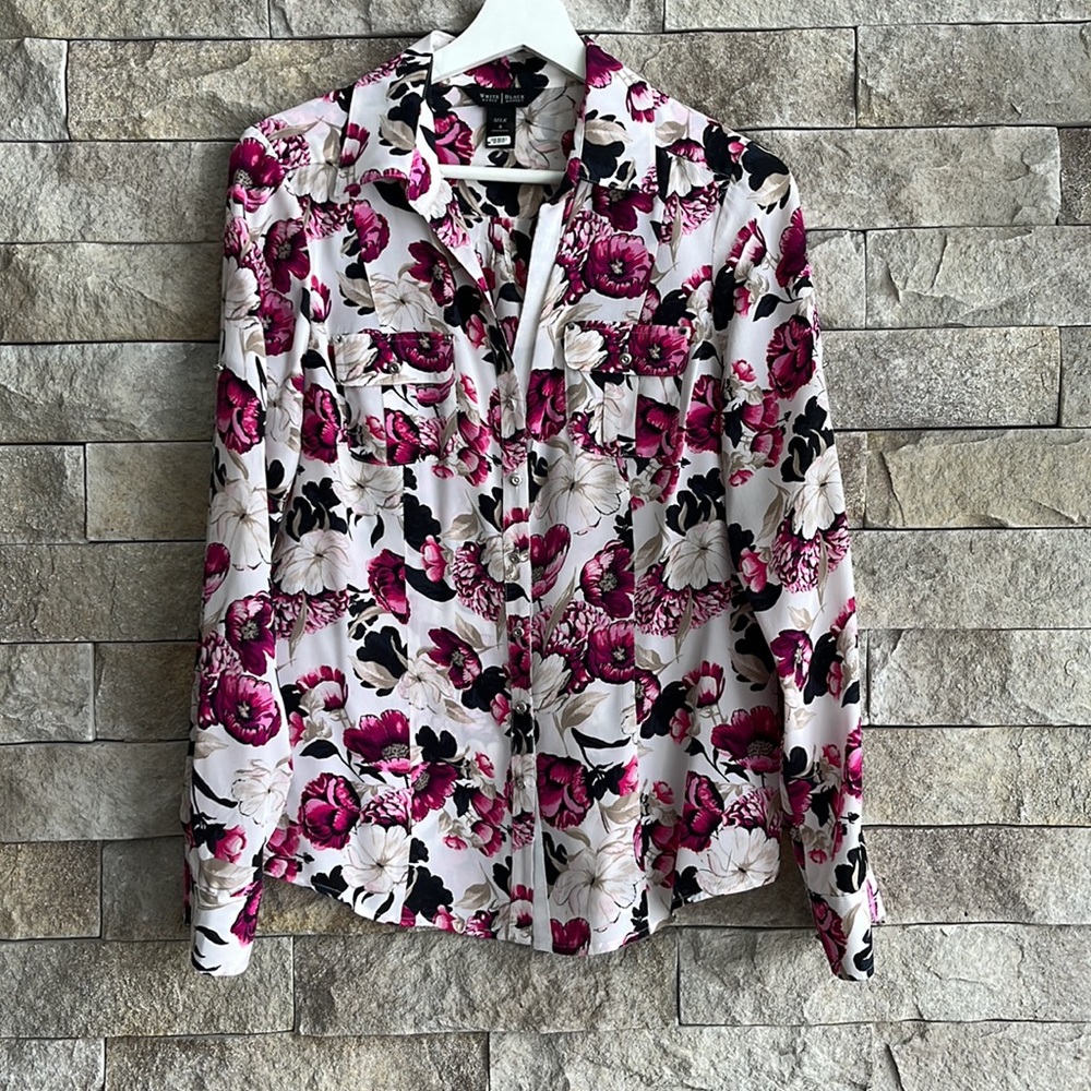 WHBM Silk floral blouse